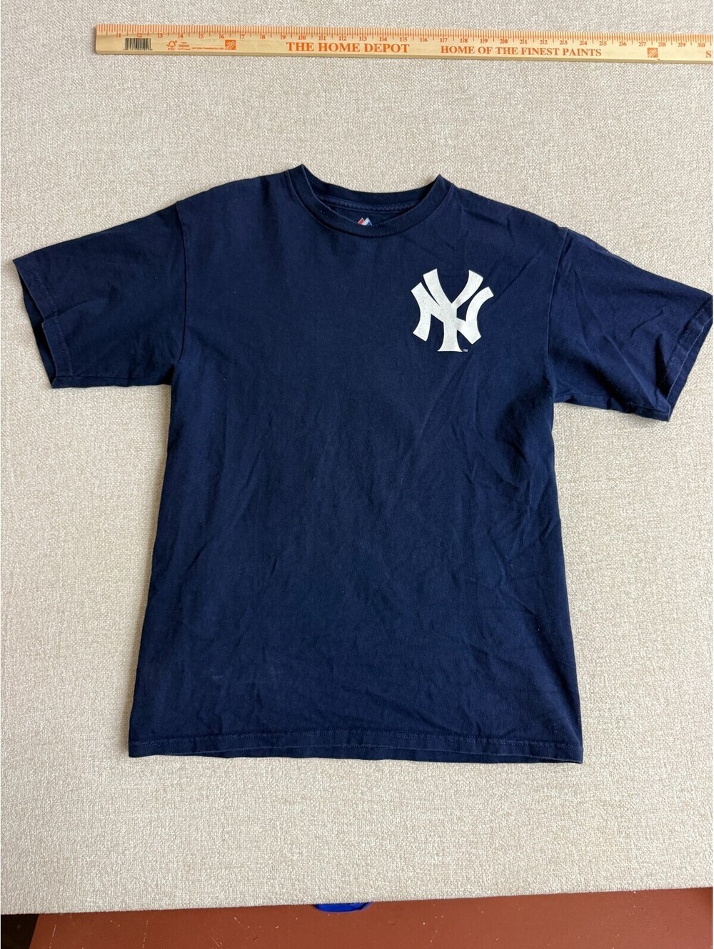 Majestic Athletic New York Yankees Swisher 33 Graphic T-Shirt Navy Mens XL